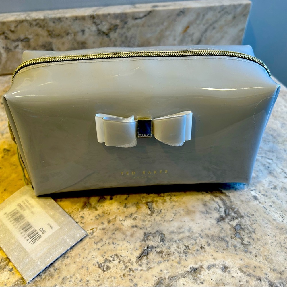 Ted Baker London Halsey Bow Makeup Bag In Grey